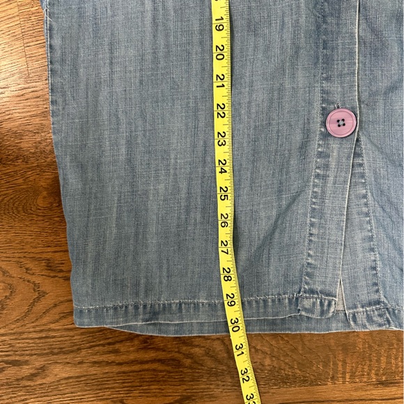 Pomodoro denim elastic waist chambray midi skirt size small - Picture 5 of 5